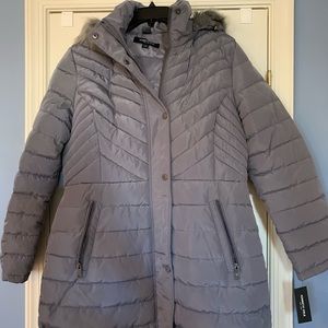 Kenneth Cole Faux-Fir Trim Hooded Jacket